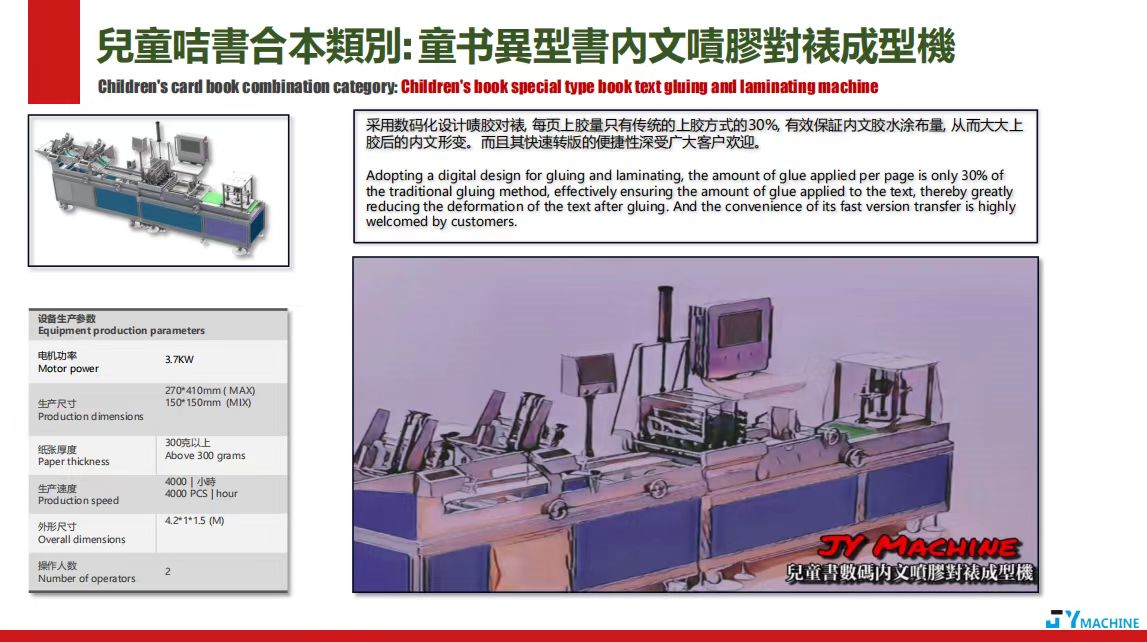 童書異形書內(nèi)文噴膠對裱成型機